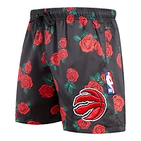 Short tissé Pro Standard noir Toronto Raptors Roses pour homme