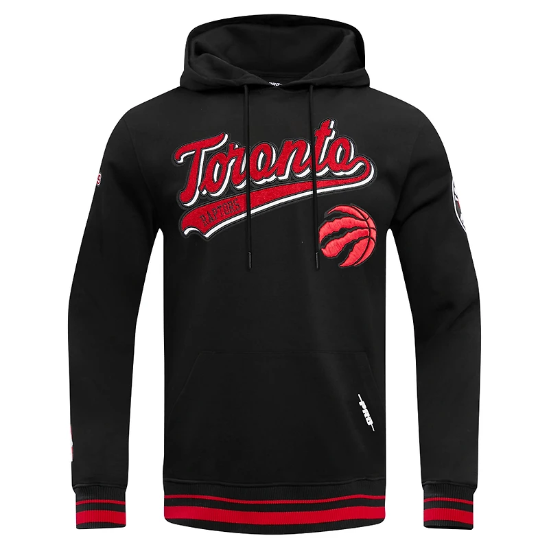 Men's Pro Standard Black Toronto Raptors Script Tail Pullover Hoodie
