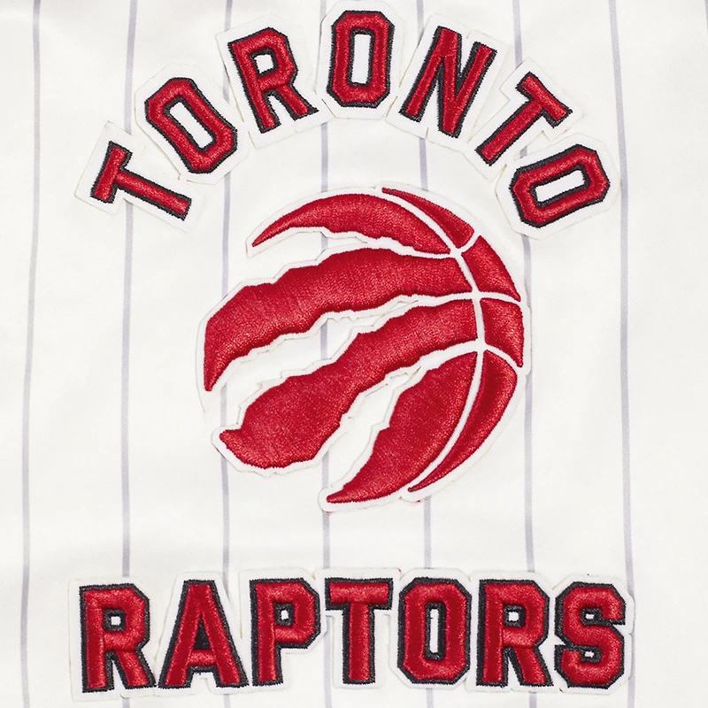 Men's Pro Standard Cream Toronto Raptors Pinstripe Retro Classic Full-Snap Jacket