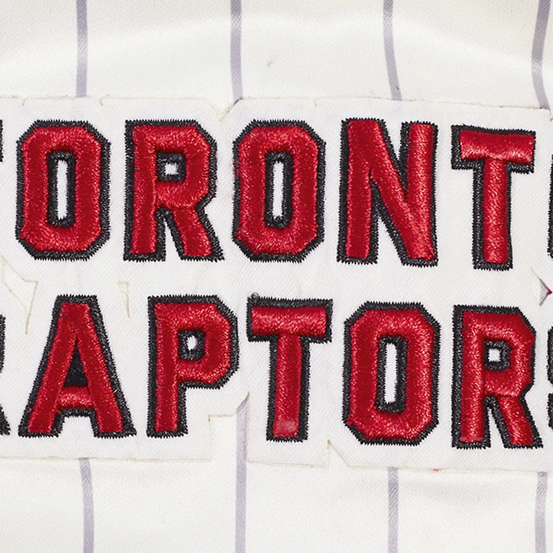 Men's Pro Standard Cream Toronto Raptors Pinstripe Retro Classic Full-Snap Jacket
