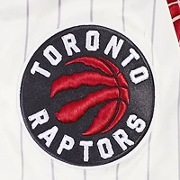 Men's Pro Standard Cream Toronto Raptors Pinstripe Retro Classic Full-Snap Jacket