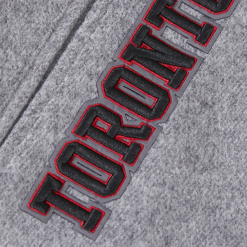 Men's Pro Standard Gray Toronto Raptors Crest Emblem Wool Varsity Full-Zip Jacket