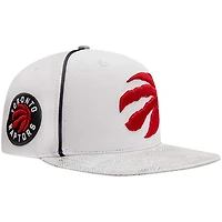 Men's Pro Standard White Toronto Raptors Sneaker Hook Leather Brim Snapback Hat