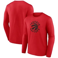 T-shirt blanc à manches longues avec logo alternatif des Raptors de Toronto pour homme