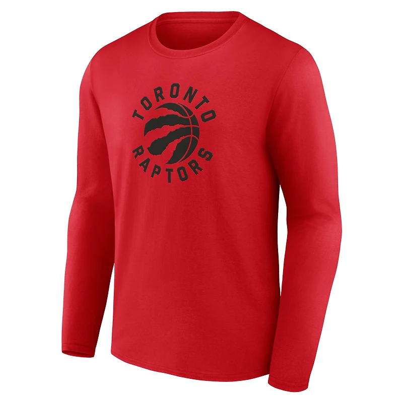 T-shirt à manches longues rouge pour homme avec logo alternatif des Raptors de Toronto