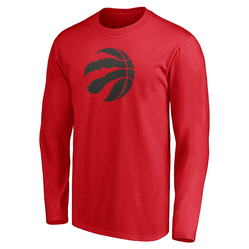 Men's  Red Toronto Raptors Primary Logo Long Sleeve T-Shirt