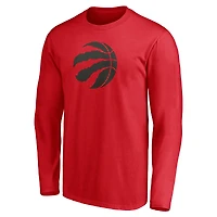 Men's  Red Toronto Raptors Primary Logo Long Sleeve T-Shirt