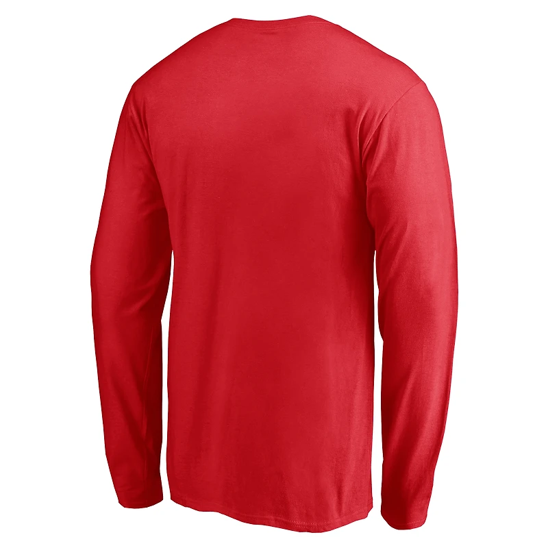 Men's  Red Toronto Raptors Primary Logo Long Sleeve T-Shirt