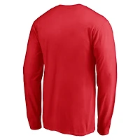 Men's  Red Toronto Raptors Primary Logo Long Sleeve T-Shirt