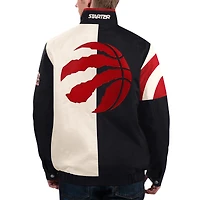 Men's Starter Black/White Toronto Raptors Zone Blitz Full-Zip Jacket
