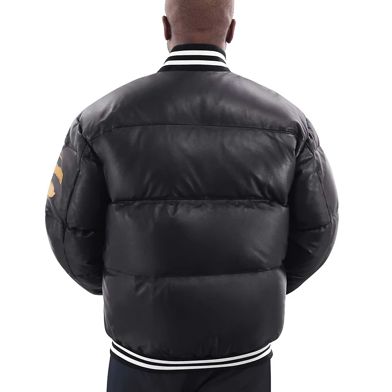 Veste en cuir entièrement zippée Starter noire des Raptors de Toronto pour hommes