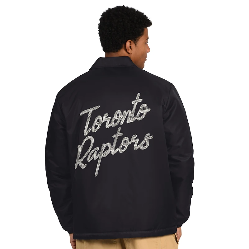 Men's Starter  Black Toronto Raptors Full-Snap Coaches Jacket