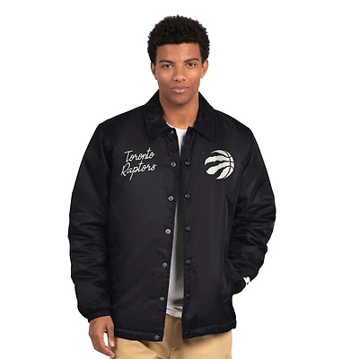 Men's Starter Black Toronto Raptors Full-Snap Coaches Jacket