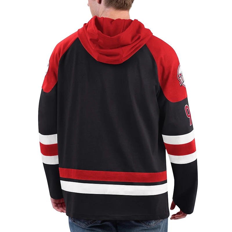 Men's Starter Black Toronto Raptors Shaun Hockey Jersey Pullover Hoodie