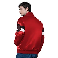 Men's Starter Red Toronto Raptors Triple Option Varsity Full-Snap Satin Jacket