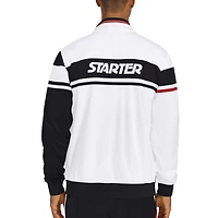 Men's Starter White Toronto Raptors Jordan Pique Full-Zip Track Jacket