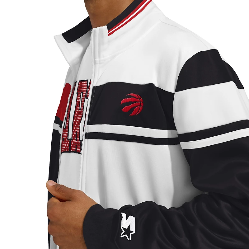Veste de survêtement entièrement zippée Jordan Pique des Toronto Raptors pour hommes, blanche