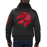 Starter x Ty Mopkins pour homme Noir Toronto Raptors Mois de l'histoire des Noirs Satin - Veste entièrement zippée