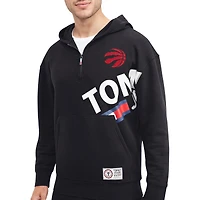 Men's Tommy Jeans Black Toronto Raptors Bernard - Half-Zip Hoodie