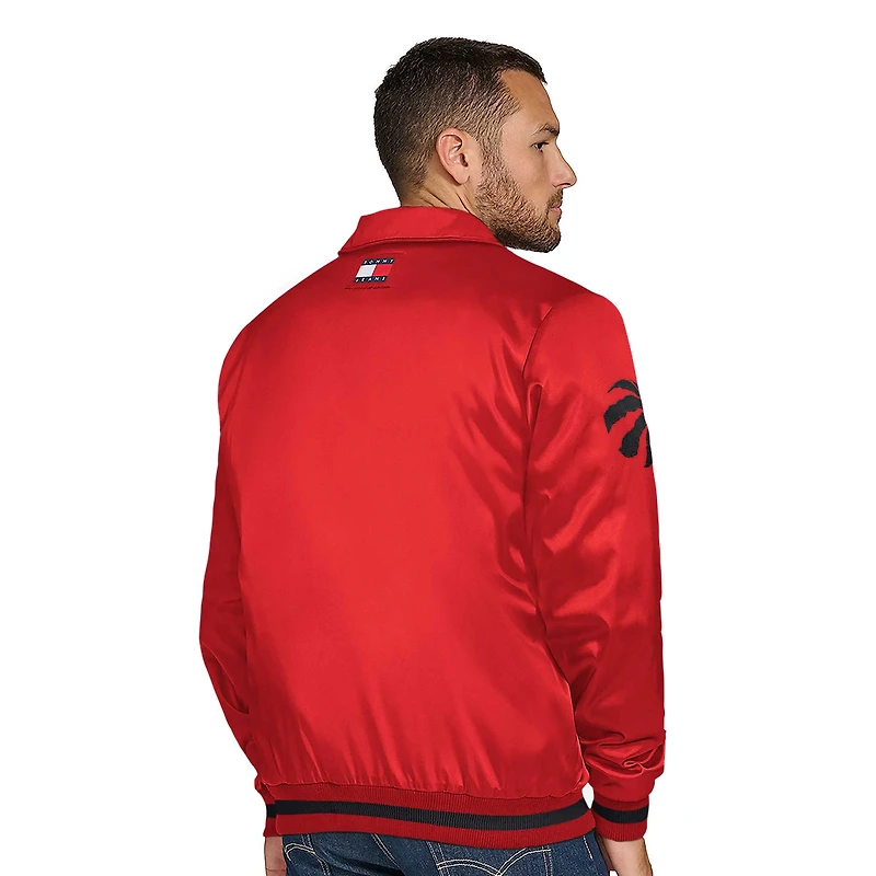 Veste universitaire à boutons-pression Jacob Chain Stitch Applique rouge de Toronto Raptors Tommy Jeans pour homme