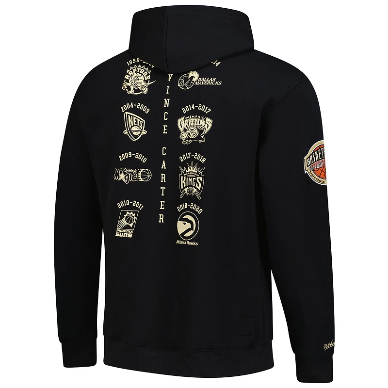 Men's Vince Carter Black Toronto Raptors NBA Hall of Fame 2024 Fleece Pullover Hoodie