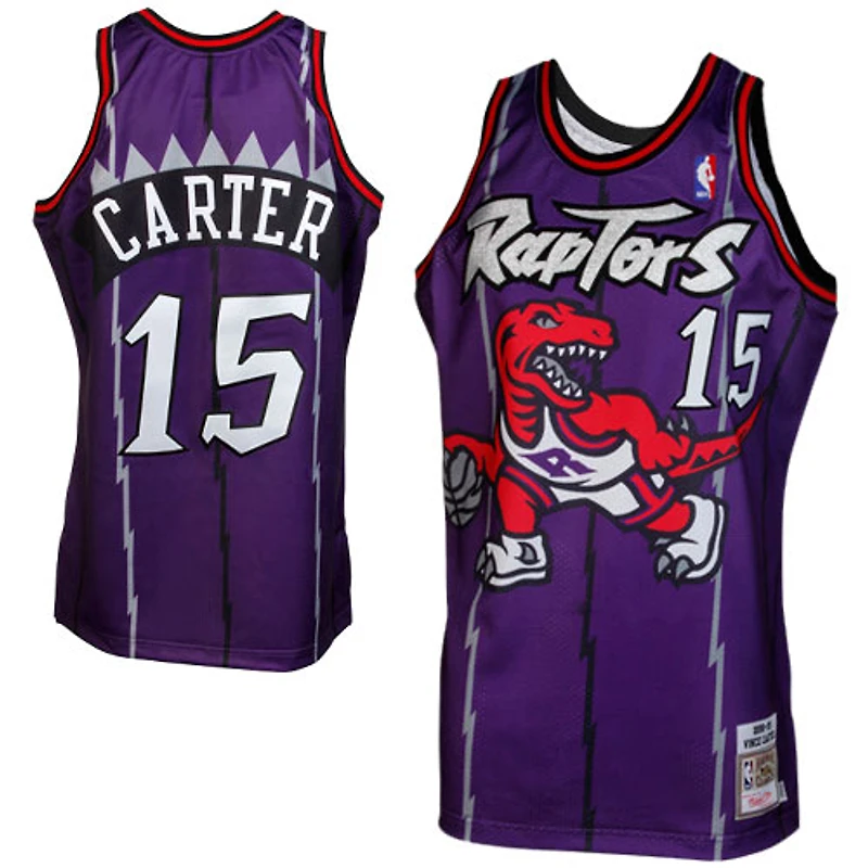 Maillot authentique rétro Mitchell & Ness Vince Carter des Raptors de Toronto 1998/99 - Violet