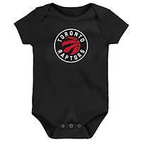 Body pour nouveau-né Outerstuff noir avec logo principal des Raptors de Toronto