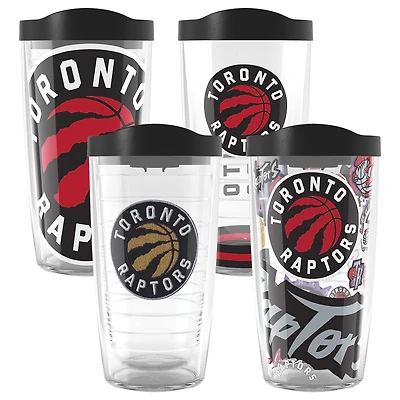 V110871 Raptrs 16oz Classique NBA 4 PACK CUPPLA4PK