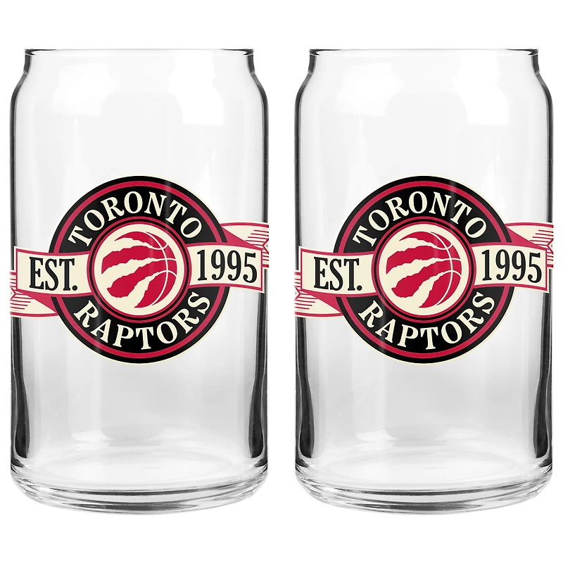 Le Sports Vault Toronto Raptors 16 oz. Ensemble de deux verres à canettes