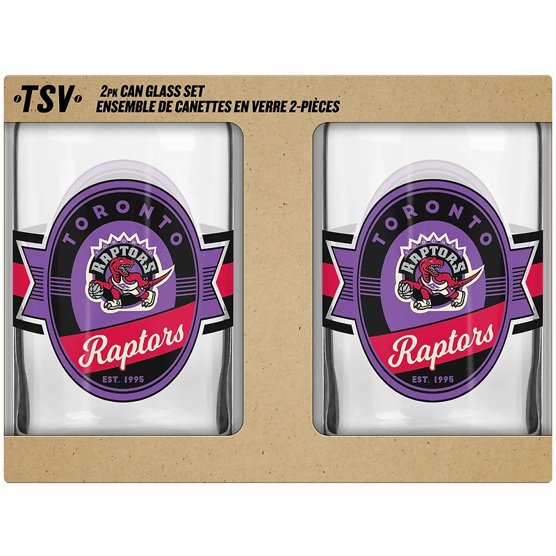 Le Sports Vault Toronto Raptors 2 pièces 16 oz. Peut Verre Ensemble