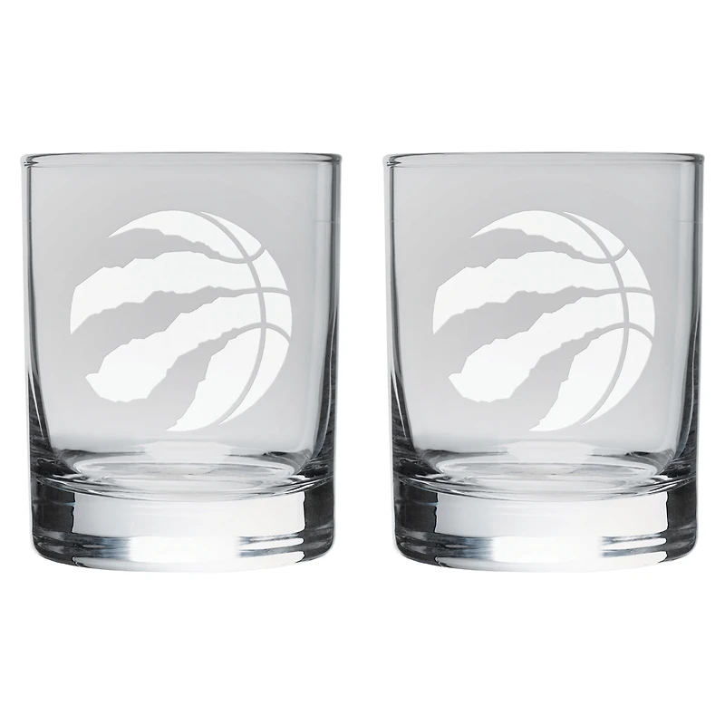 The Sports Vault Toronto Raptors - Ensemble de 2 verres satinés gravés à l'eau-forte