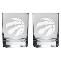 The Sports Vault Toronto Raptors - Ensemble de 2 verres satinés gravés à l'eau-forte