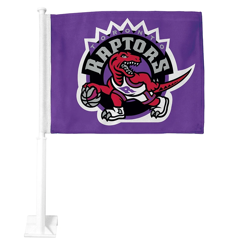 The Sports Vault Toronto Raptors - Drapeau de voiture classique en bois franc à 2 faces