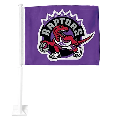 The Sports Vault Toronto Raptors - Drapeau de voiture classique en bois franc à 2 faces