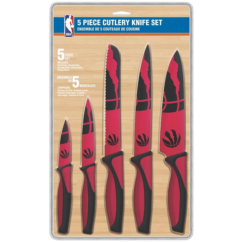 The Sports Vault Toronto Raptors - 5-Piece Kitchen Knives Set
