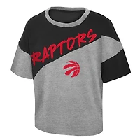 Ensemble t-shirt et short Toronto Raptors Lifestyle Superstar pour tout-petit, gris chiné/noir