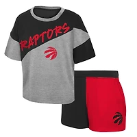 Toddler Heather Grey/Black Toronto Raptors Lifestyle Superstar - Ensemble t-shirt et short