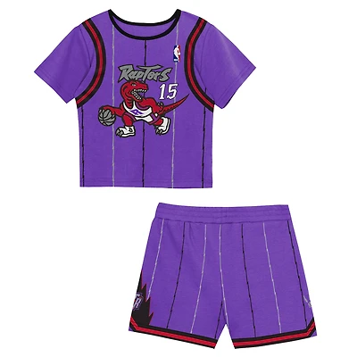 Toddler Mitchell & Ness Vince Carter Purple Toronto Raptors 2-Piece Play by Place T-Shirt Shorts Set