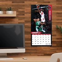 Mini calendrier mural 2024 des Raptors de Toronto 7'' x 7''