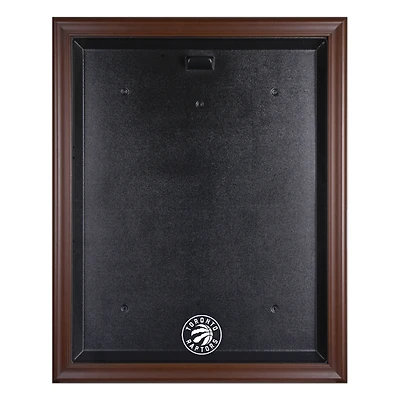 Vitrine de maillot avec logo d'équipe marron encadrée des Raptors de Toronto