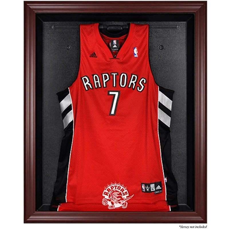 Vitrine de présentation de maillots avec logo des Toronto Raptors 1995-2015 en bois dur avec cadre en acajou