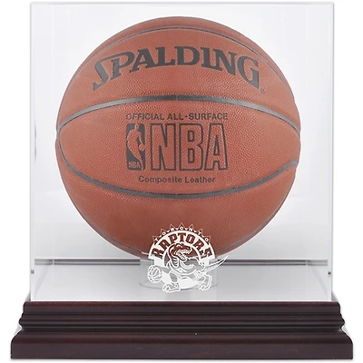Toronto Raptors Mahogany Hardwood Classics 1995 - 2015 Logo Basketball Display Case with Mirrored Back
