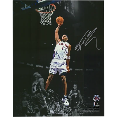 Photographie autographiée de 11"x 14" de Tracy McGrady des Toronto Raptors lors du match du Dunk contre le Miami Heat