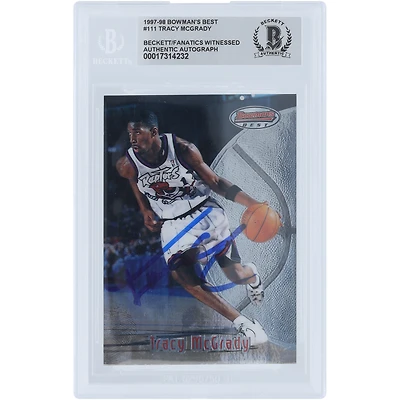 Tracy McGrady Toronto Raptors Autographed 1997-98 Bowman's Best #111 Beckett Fanatics Witnessed Authenticated Rookie Card 