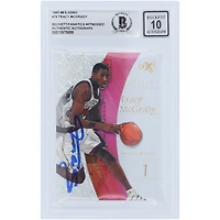 Tracy McGrady Toronto Raptors Skybox EX 2001 #79 Beckett 1997-98 Carte recrue authentifiée par les fanatiques témoins