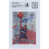 Carte de recrue numéro 10 authentifiée du club du stade Topps 1997-98 de Tracy McGrady des Toronto Raptors