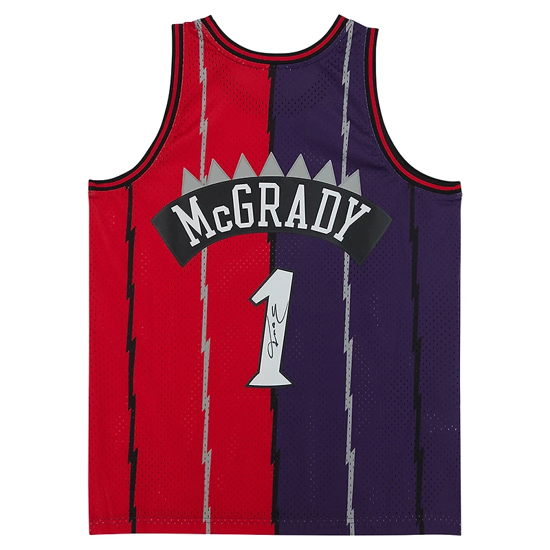 Tracy McGrady Toronto Raptors Autographed Purple and Red Split Mitchell & Ness 1998-99 Swingman Jersey