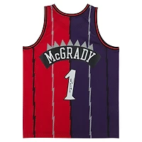 Tracy McGrady Toronto Raptors Autographed Purple and Red Split Mitchell & Ness 1998-99 Swingman Jersey
