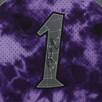 Maillot Swingman dédicacé par Tracy McGrady des Toronto Raptors par Mitchell & Ness Purple Galaxy 1998-99