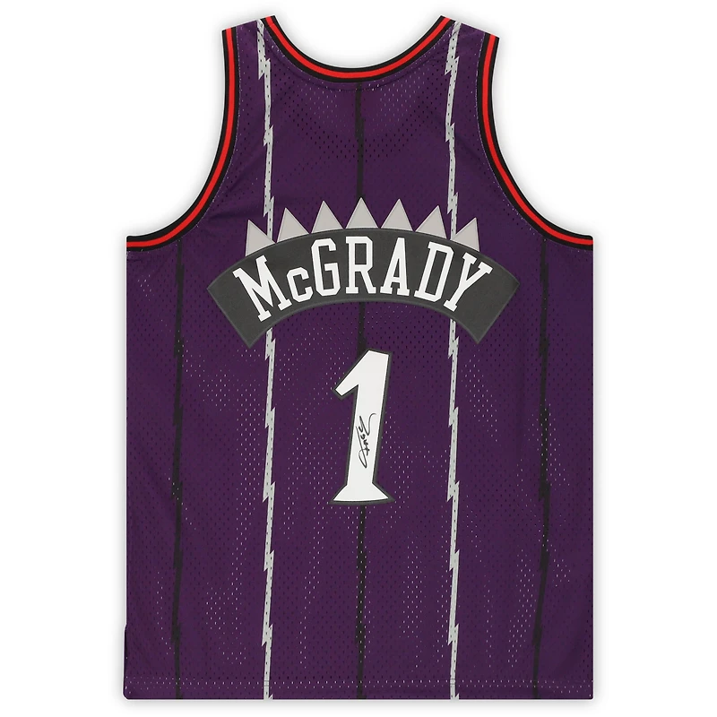 Maillot Swingman violet autographié par Tracy McGrady des Toronto Raptors Mitchell & Ness